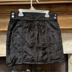 Free People Black Velvet Mini Skirt